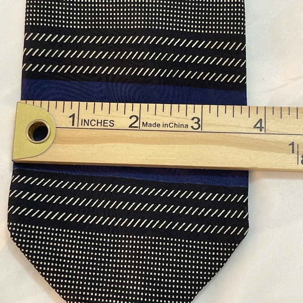 STRUCTURE LE COLLEZIONI Italy Handmade‎ Silk Tie Gray Black Geometric Patterns